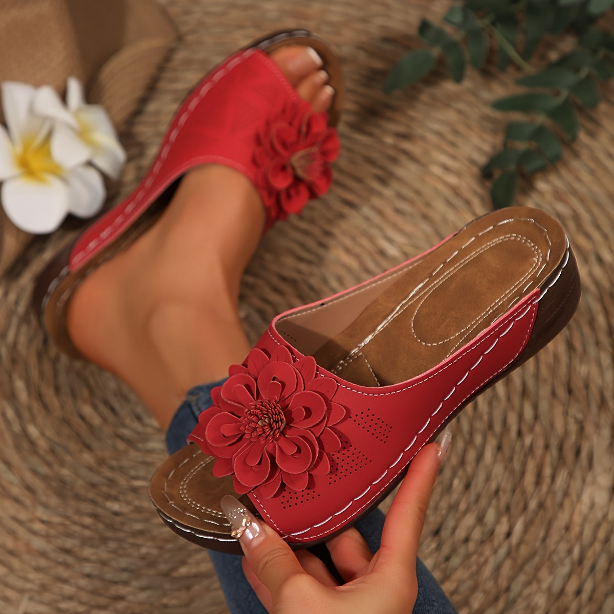 IMOGEN | Floral Accent Slip-On Footwear