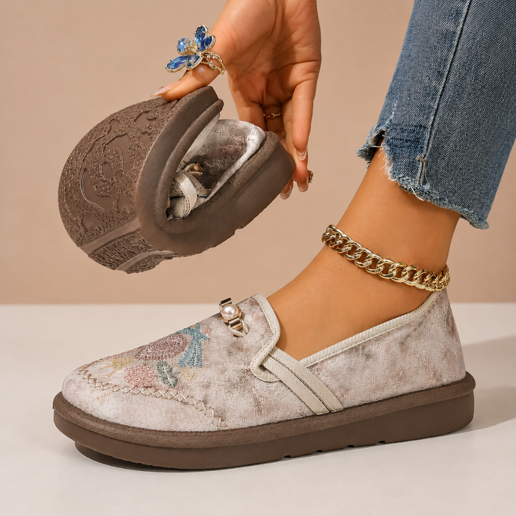 ROSALIND | Women’s Embroidered Velvet House Loafers