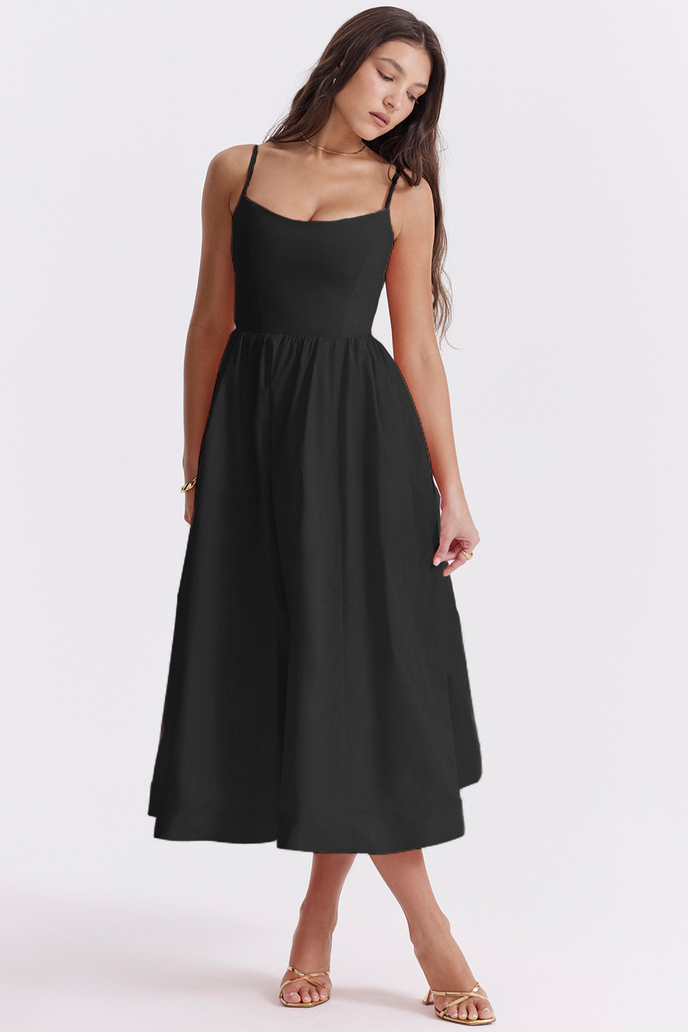 ESTELLE | Chic Summer Midi Dress with Elegant Corset Design