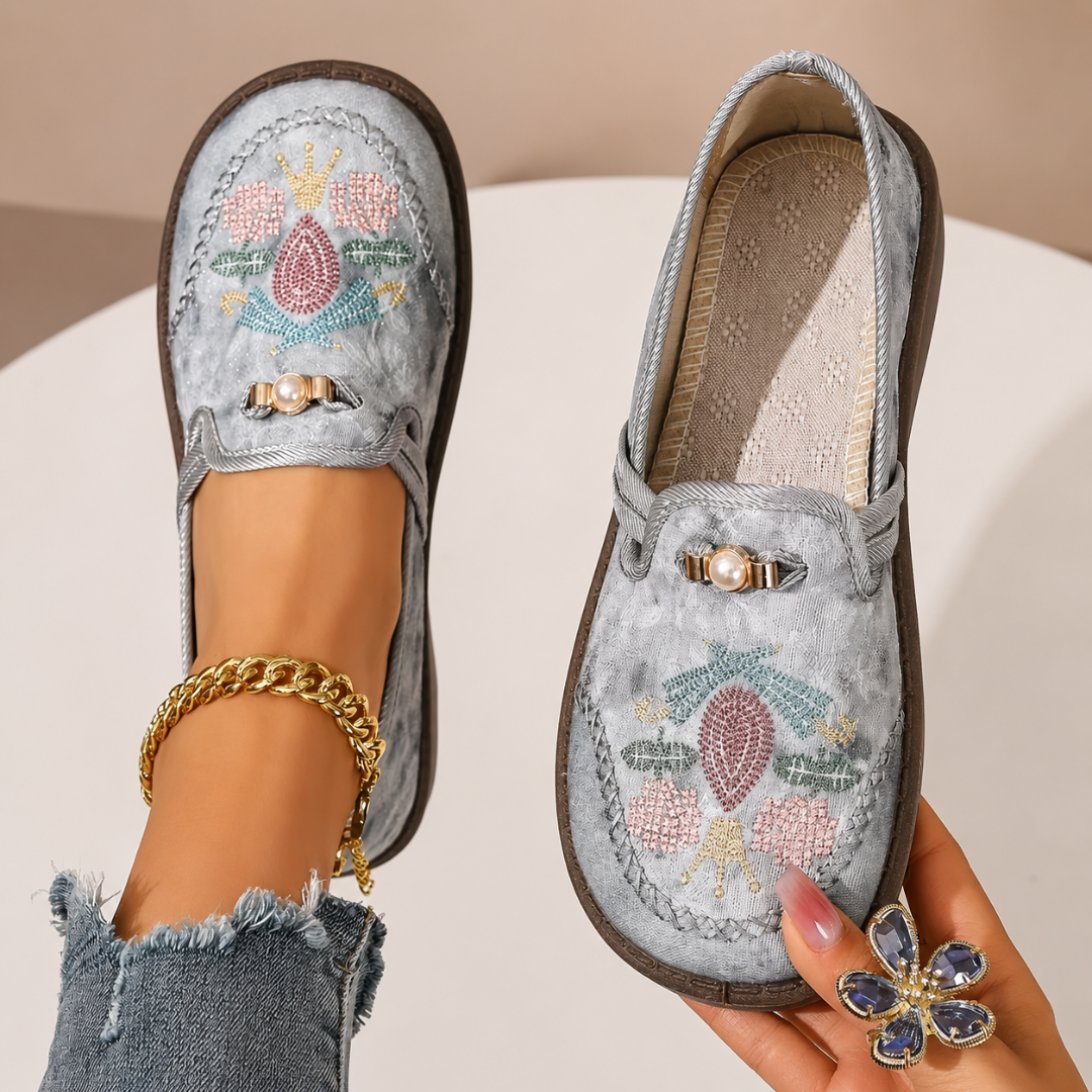 ROSALIND | Women’s Embroidered Velvet House Loafers