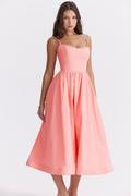 ESTELLE | Chic Summer Midi Dress with Elegant Corset Design