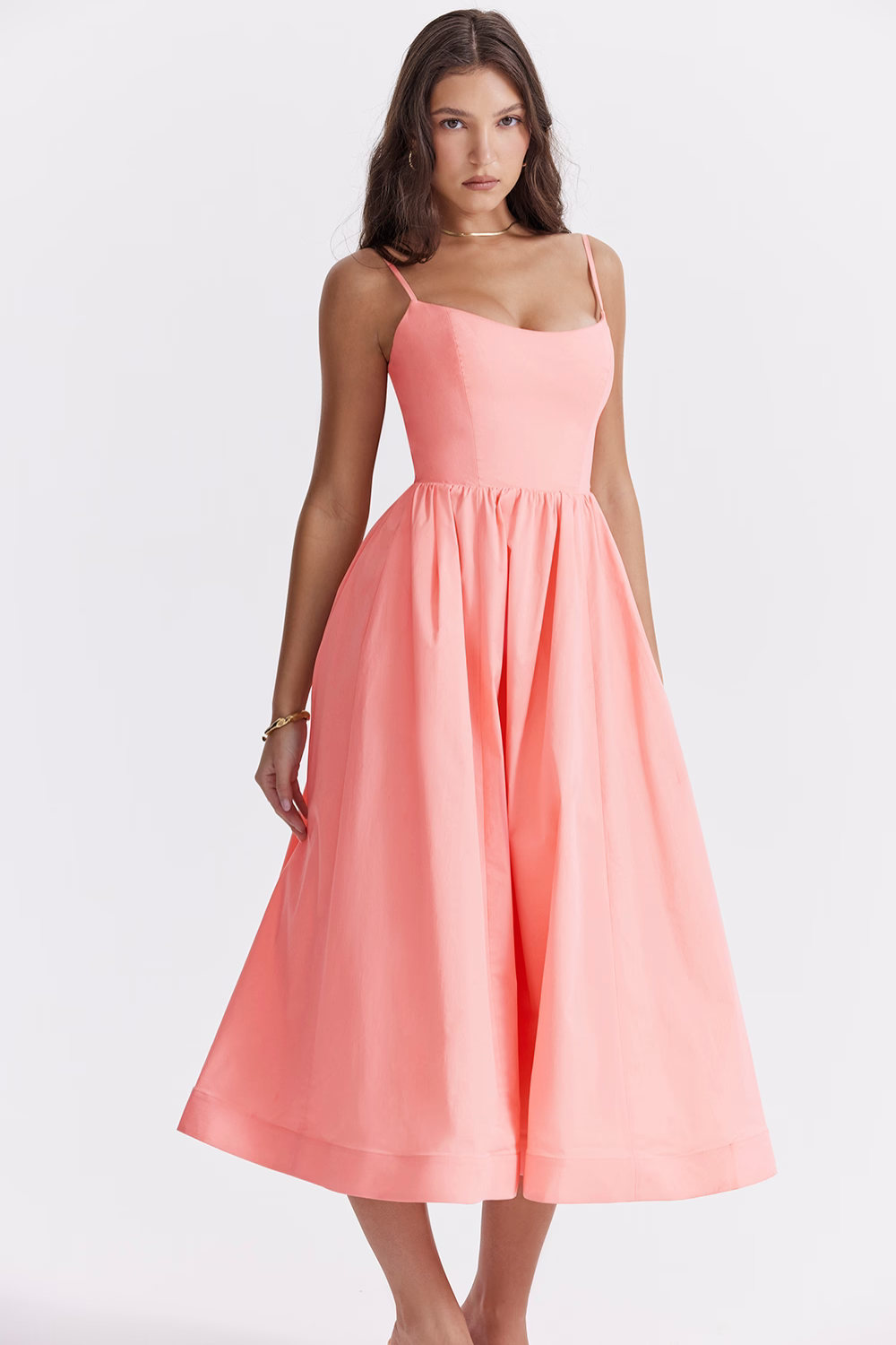 ESTELLE | Chic Summer Midi Dress with Elegant Corset Design