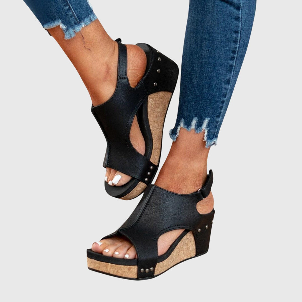 MATILDA | Peep Toe Wedge Comfort Sandals