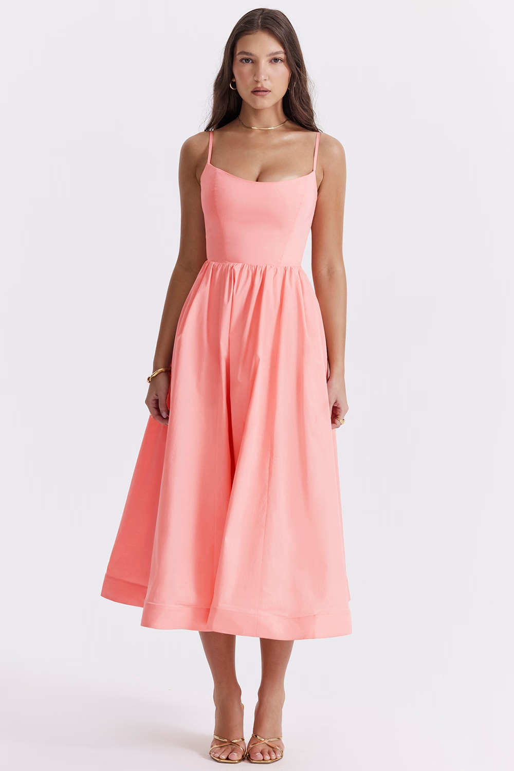ESTELLE | Chic Summer Midi Dress with Elegant Corset Design