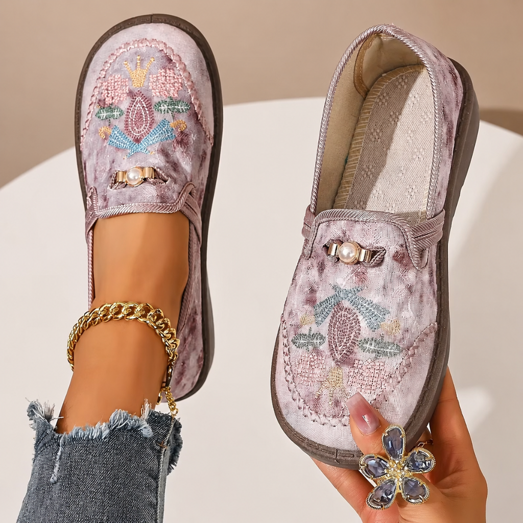 ROSALIND | Women’s Embroidered Velvet House Loafers