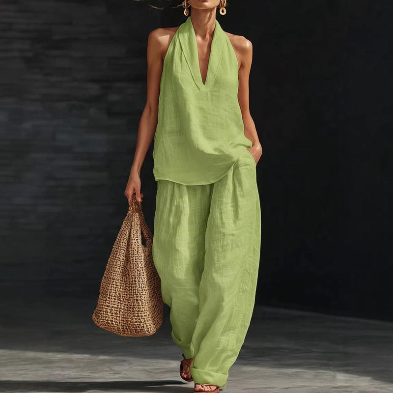 SERENELLE | Relaxed Halterneck Co-Ord Trouser Set