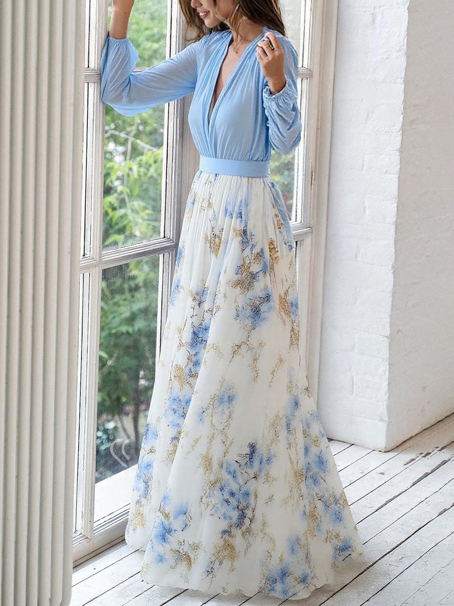 ELIANA | Women’s Floral Chiffon Maxi Dress