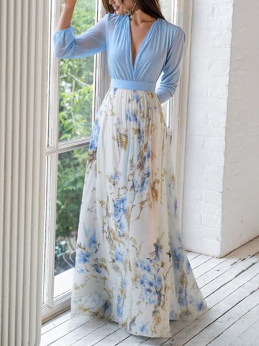 ELIANA | Women’s Floral Chiffon Maxi Dress