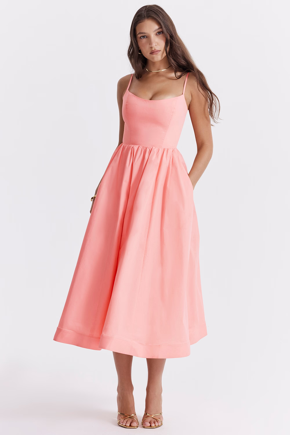 ESTELLE | Chic Summer Midi Dress with Elegant Corset Design