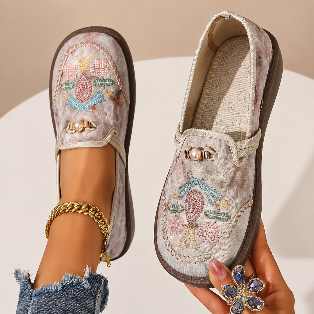 ROSALIND | Women’s Embroidered Velvet House Loafers