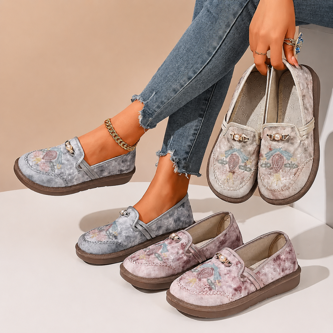 ROSALIND | Women’s Embroidered Velvet House Loafers