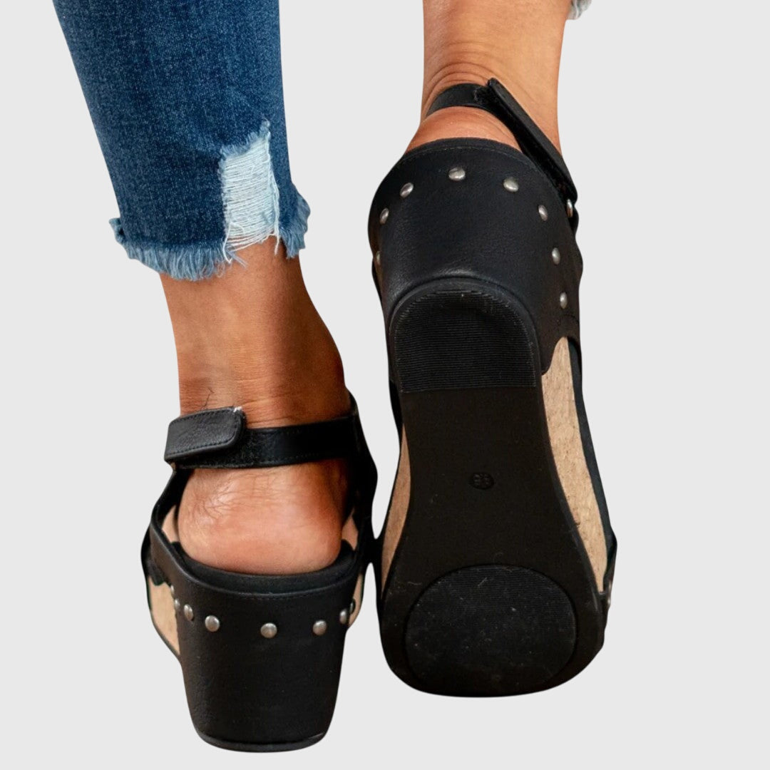 MATILDA | Peep Toe Wedge Comfort Sandals