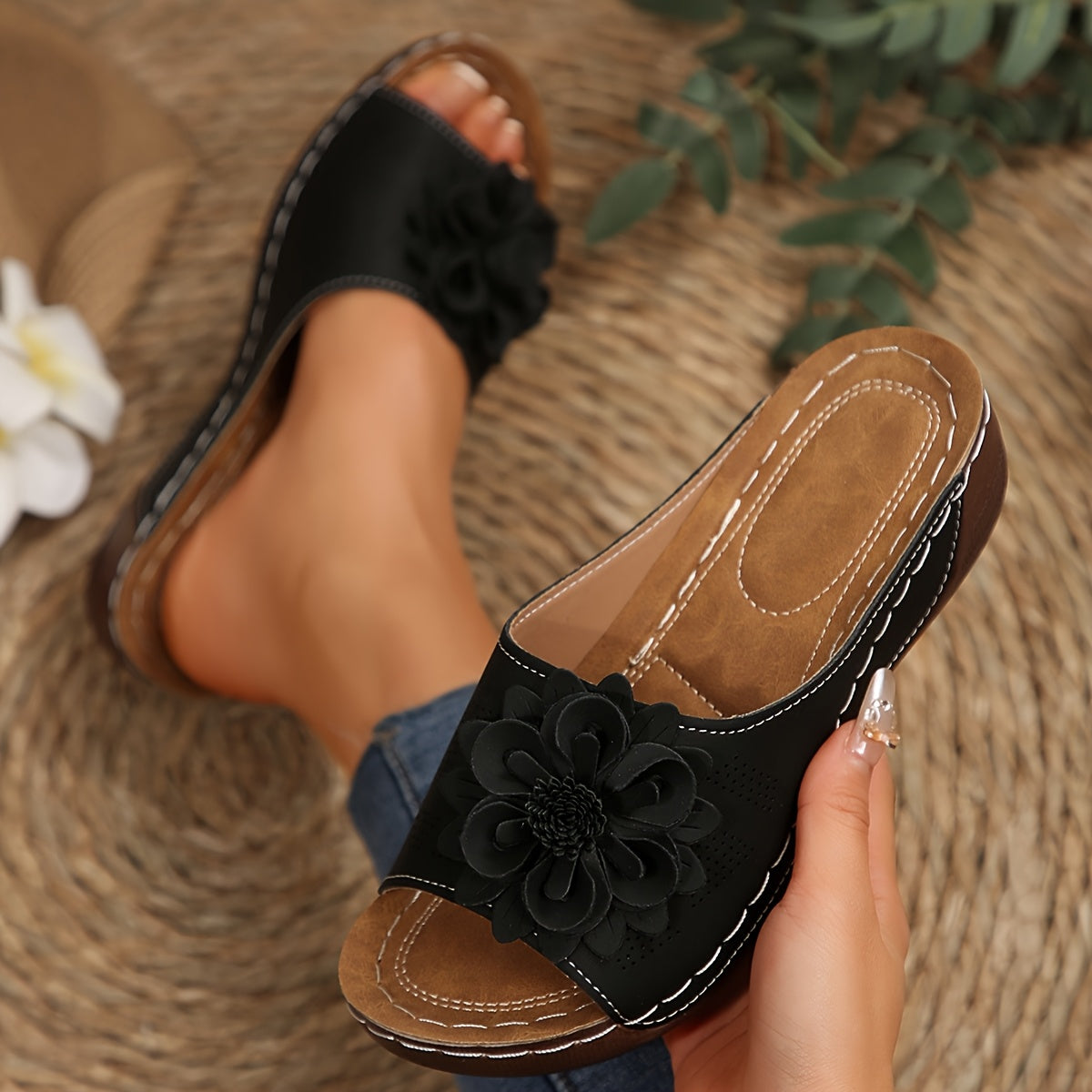 IMOGEN | Floral Accent Slip-On Footwear