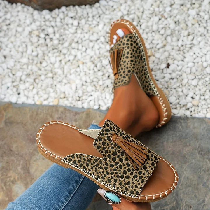 ESMERALDA | Bohemian Tassel Slide Summer Sandals