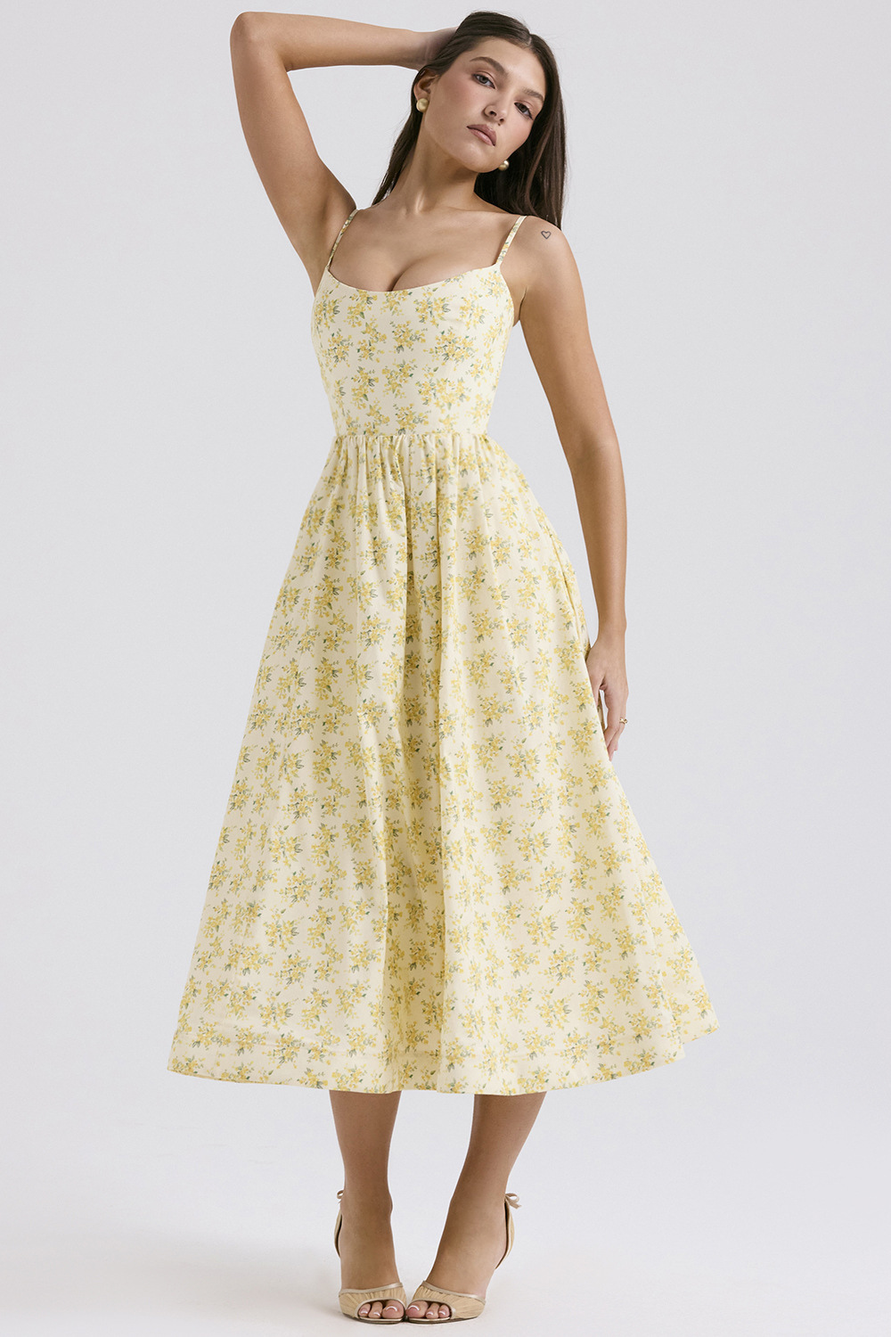 ESTELLE | Chic Summer Midi Dress with Elegant Corset Design