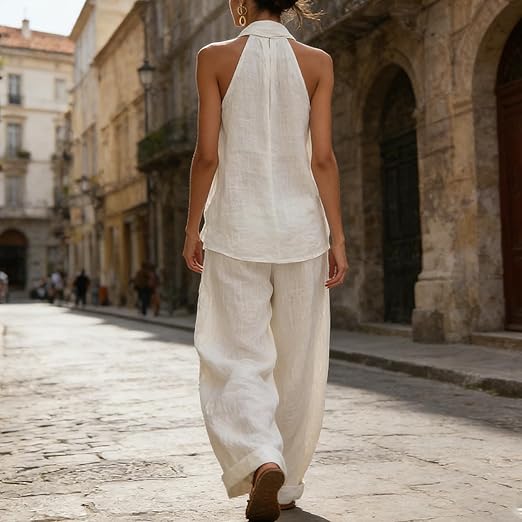 SERENELLE | Relaxed Halterneck Co-Ord Trouser Set