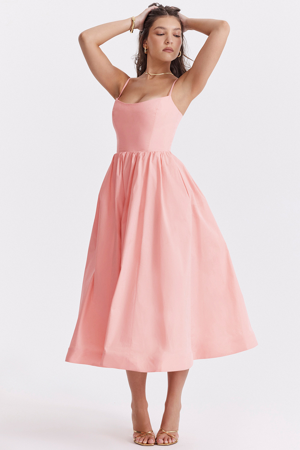 ESTELLE | Chic Summer Midi Dress with Elegant Corset Design