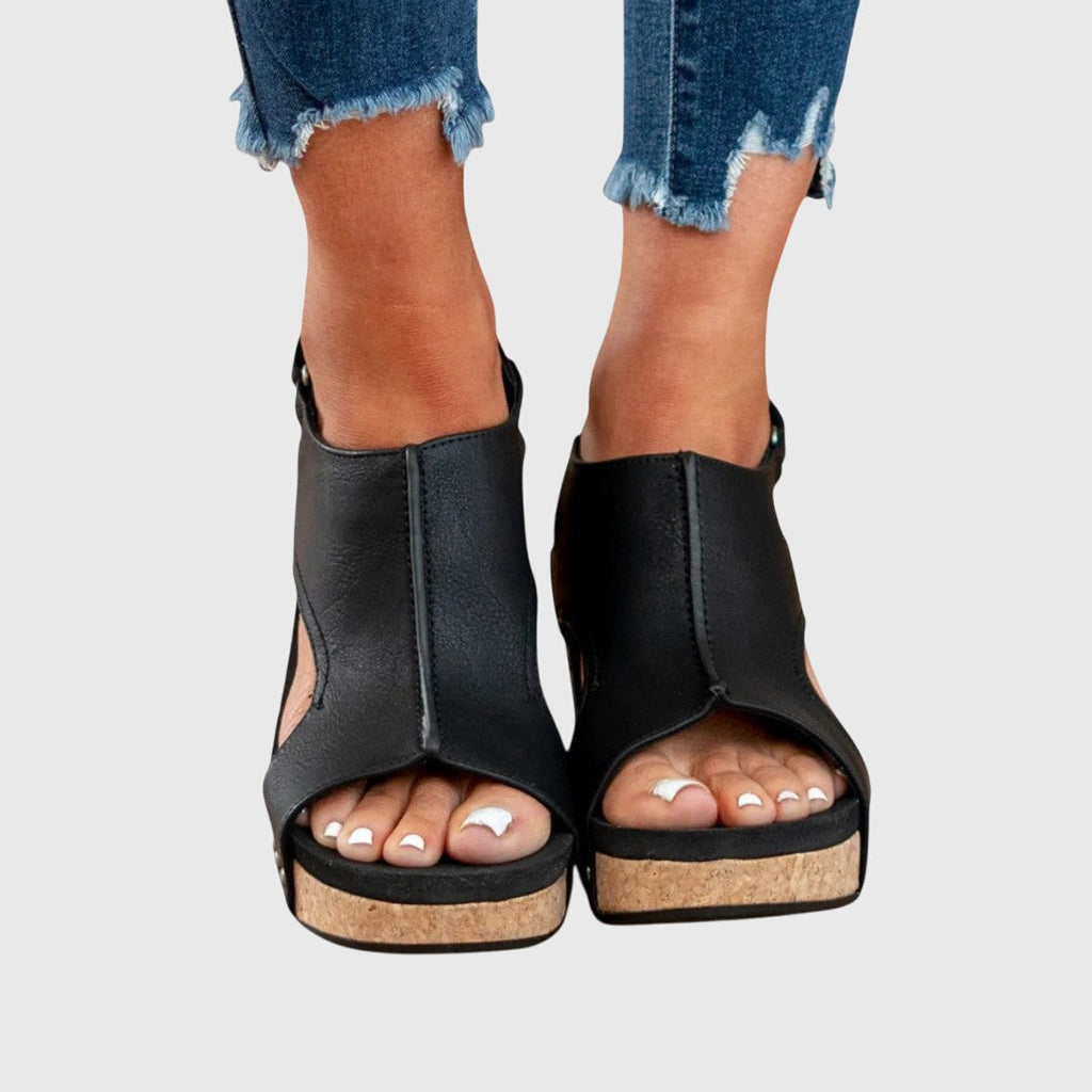 MATILDA | Peep Toe Wedge Comfort Sandals