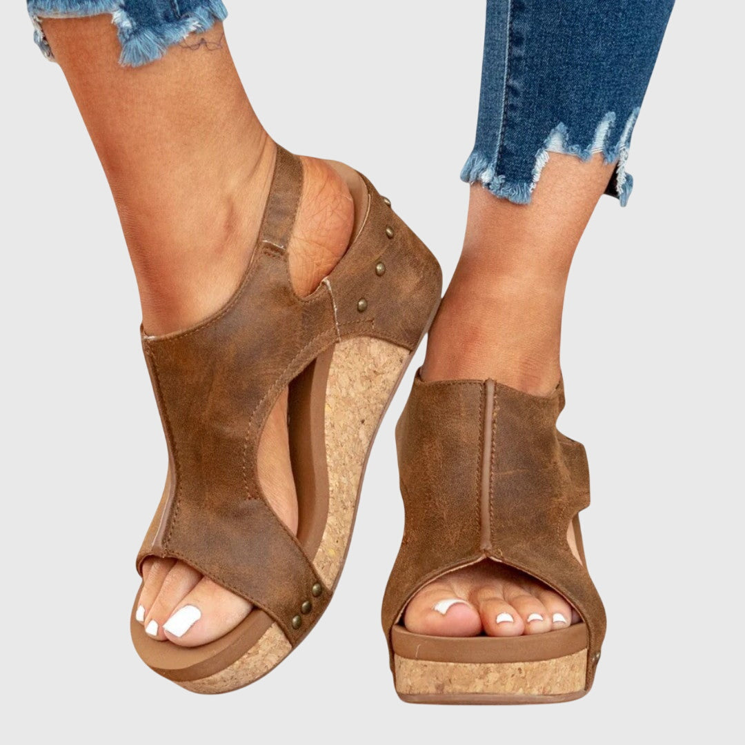 MATILDA | Peep Toe Wedge Comfort Sandals