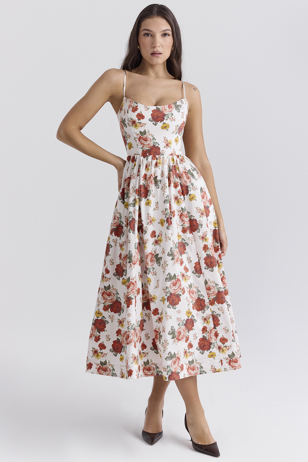 ESTELLE | Chic Summer Midi Dress with Elegant Corset Design