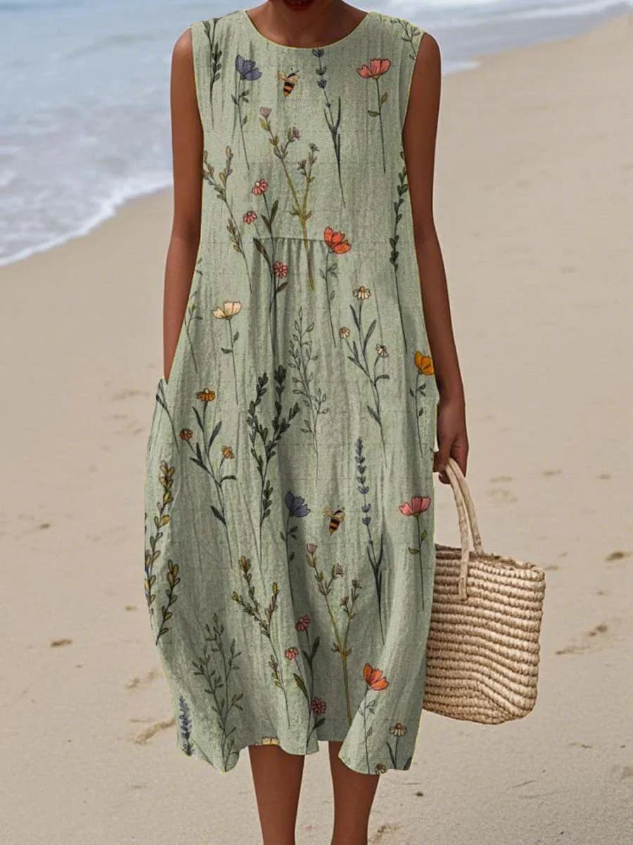SERAPHINA | Meadow Bloom Sleeveless Summer Dress