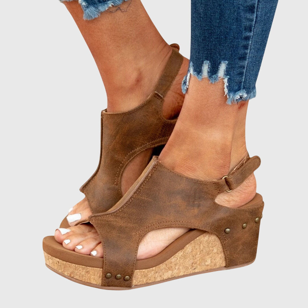 MATILDA | Peep Toe Wedge Comfort Sandals