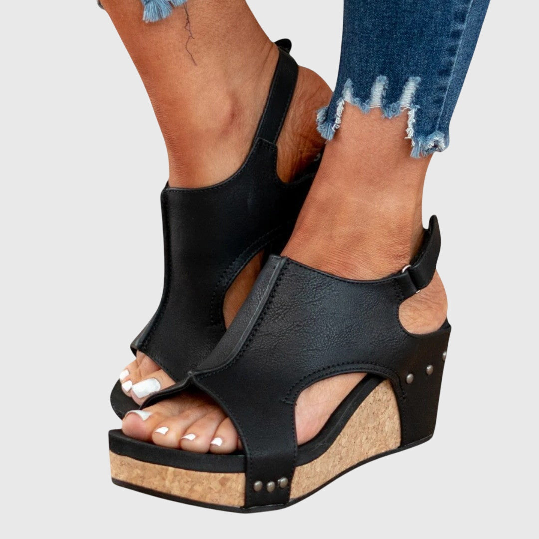 MATILDA | Peep Toe Wedge Comfort Sandals