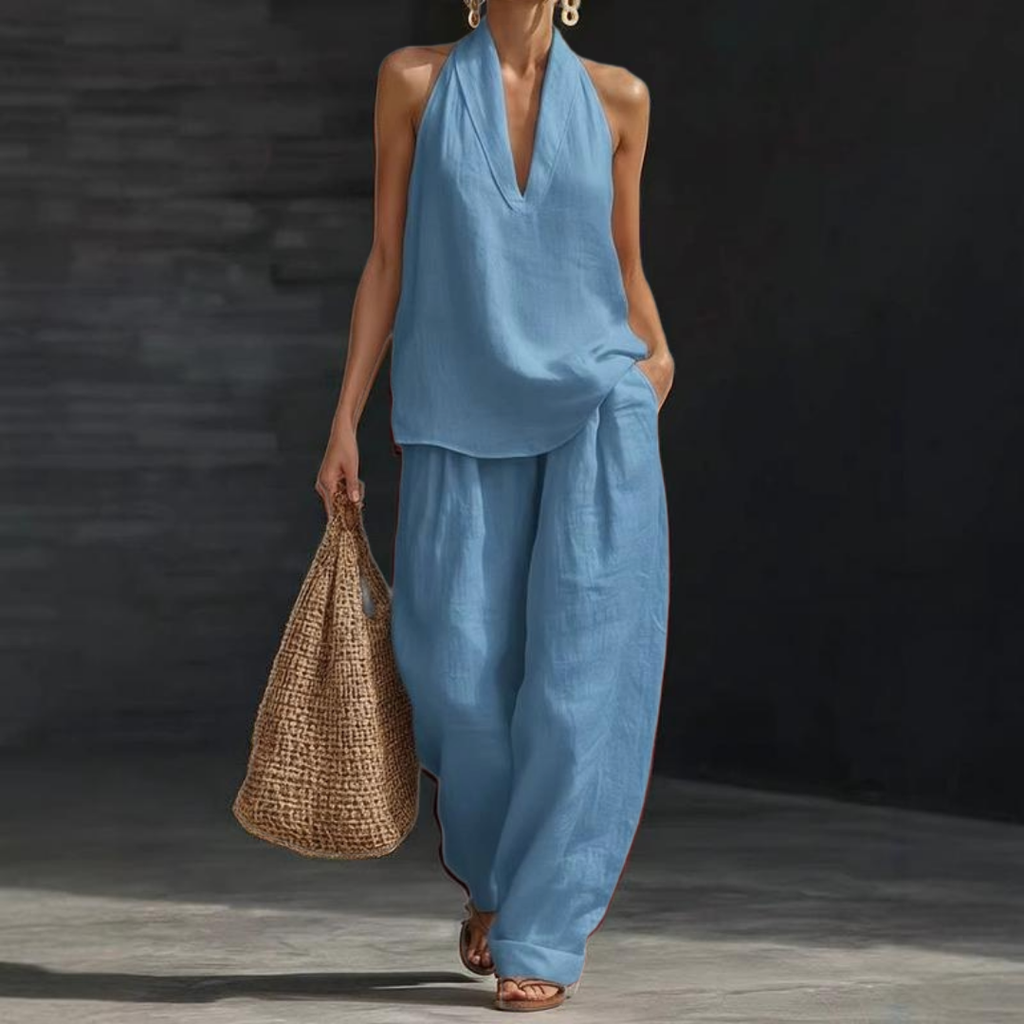 SERENELLE | Relaxed Halterneck Co-Ord Trouser Set