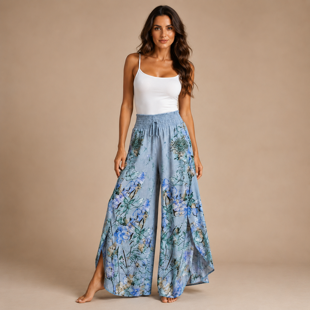 NATHALIE | Printed Flowy Trousers
