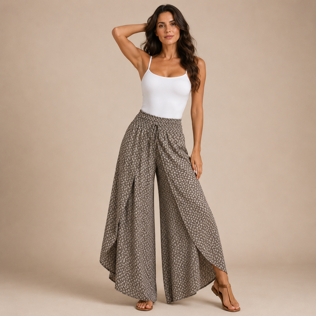 NATHALIE | Printed Flowy Trousers