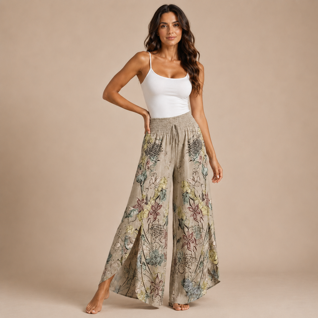 NATHALIE | Printed Flowy Trousers