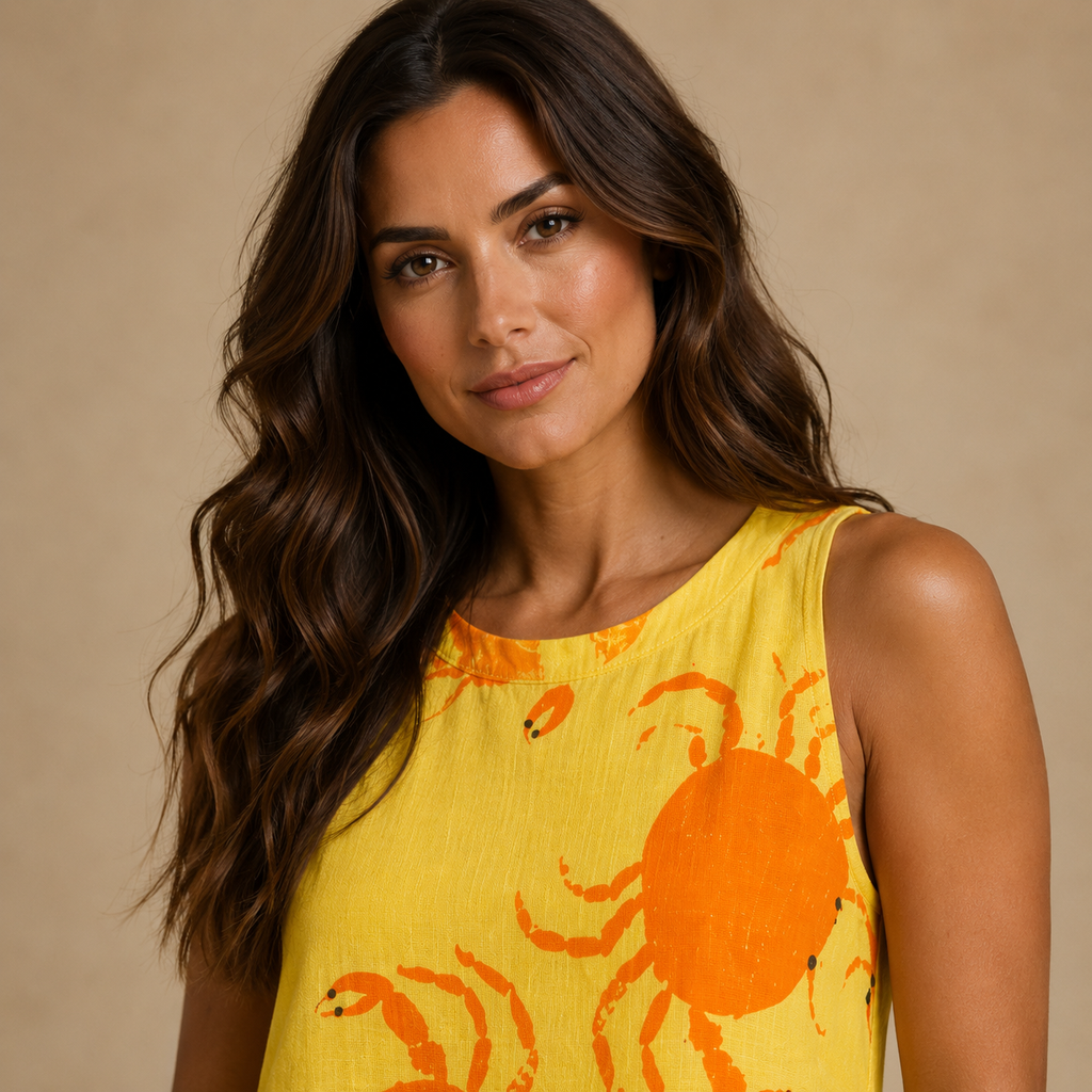 EMILY | Printed Sleeveless A-Line Mini Dress
