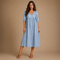 MADISON | 3/4 Sleeve A-Line Maxi Dress