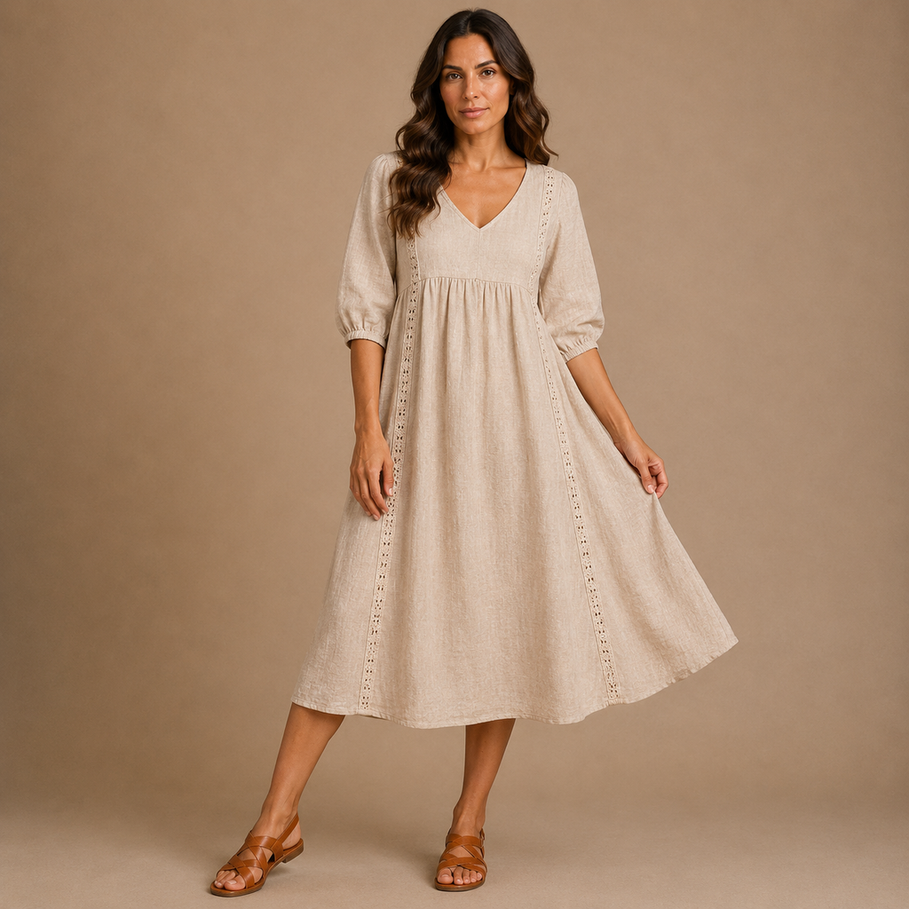 MADISON | 3/4 Sleeve A-Line Maxi Dress