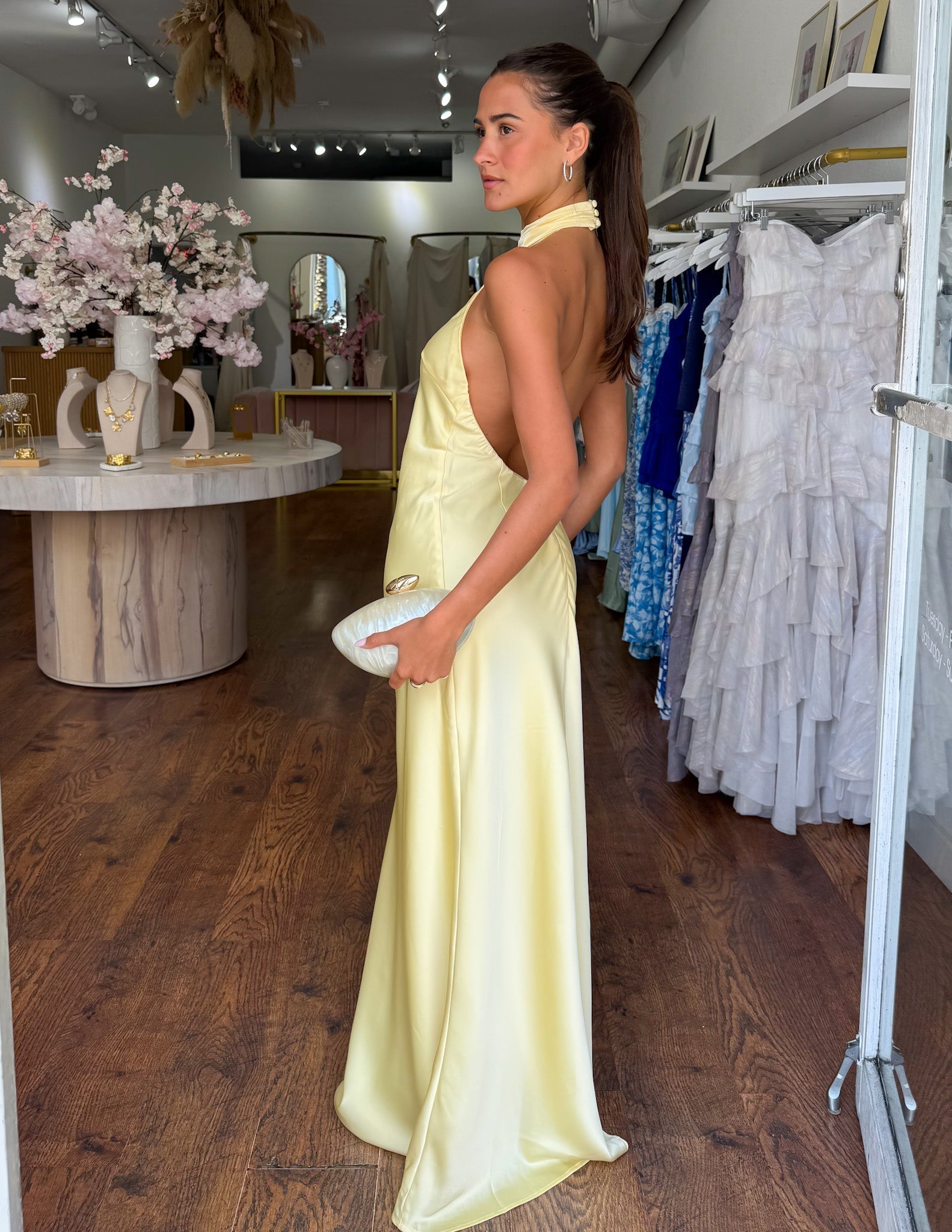 ZEYNEP | Chic Satin Halter Maxi Dress