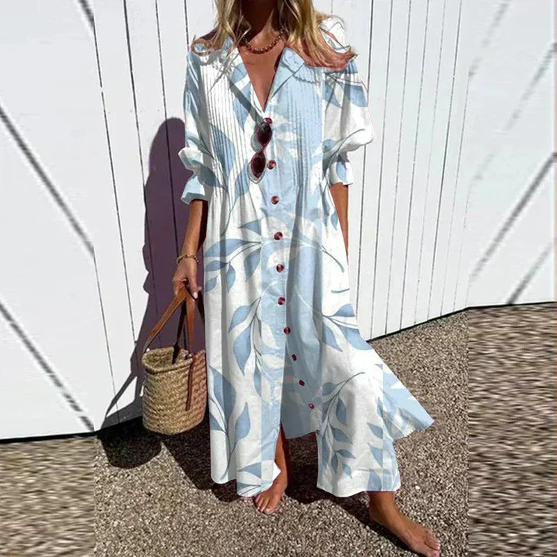 VALENTINA | Colourful Button Front Maxi Dress