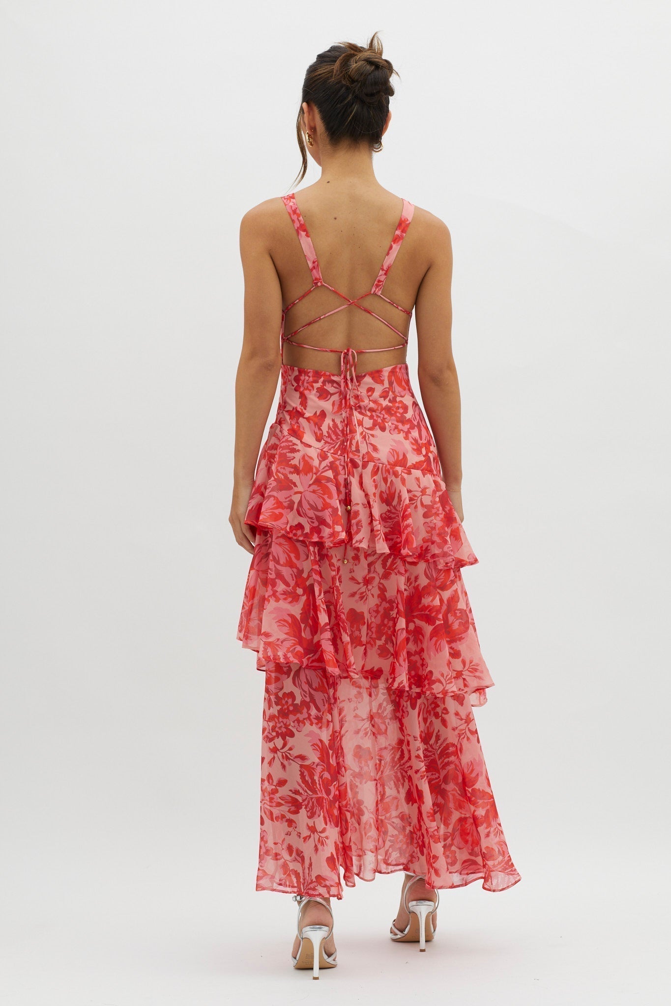 Floral Ruffle Maxi Dress by LISA