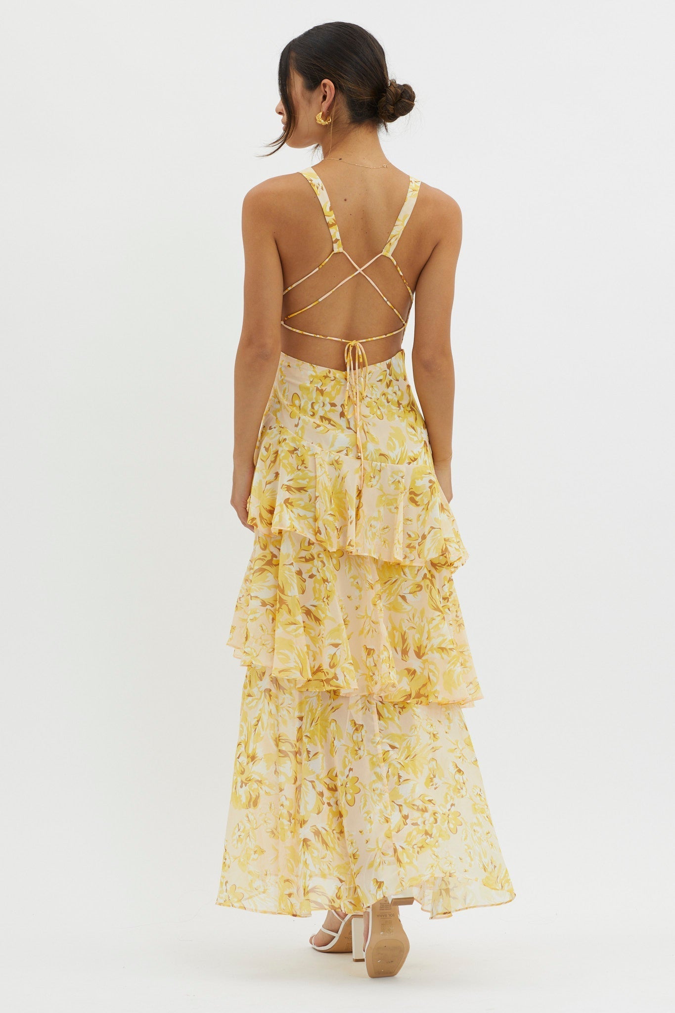 Floral Ruffle Maxi Dress by LISA