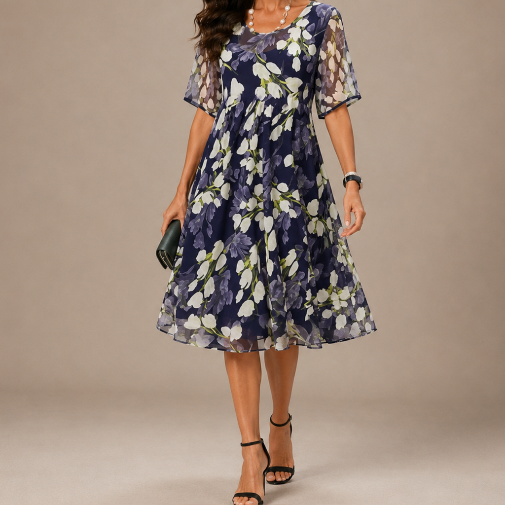 HARPER | Elegant Sheer Floral Dress