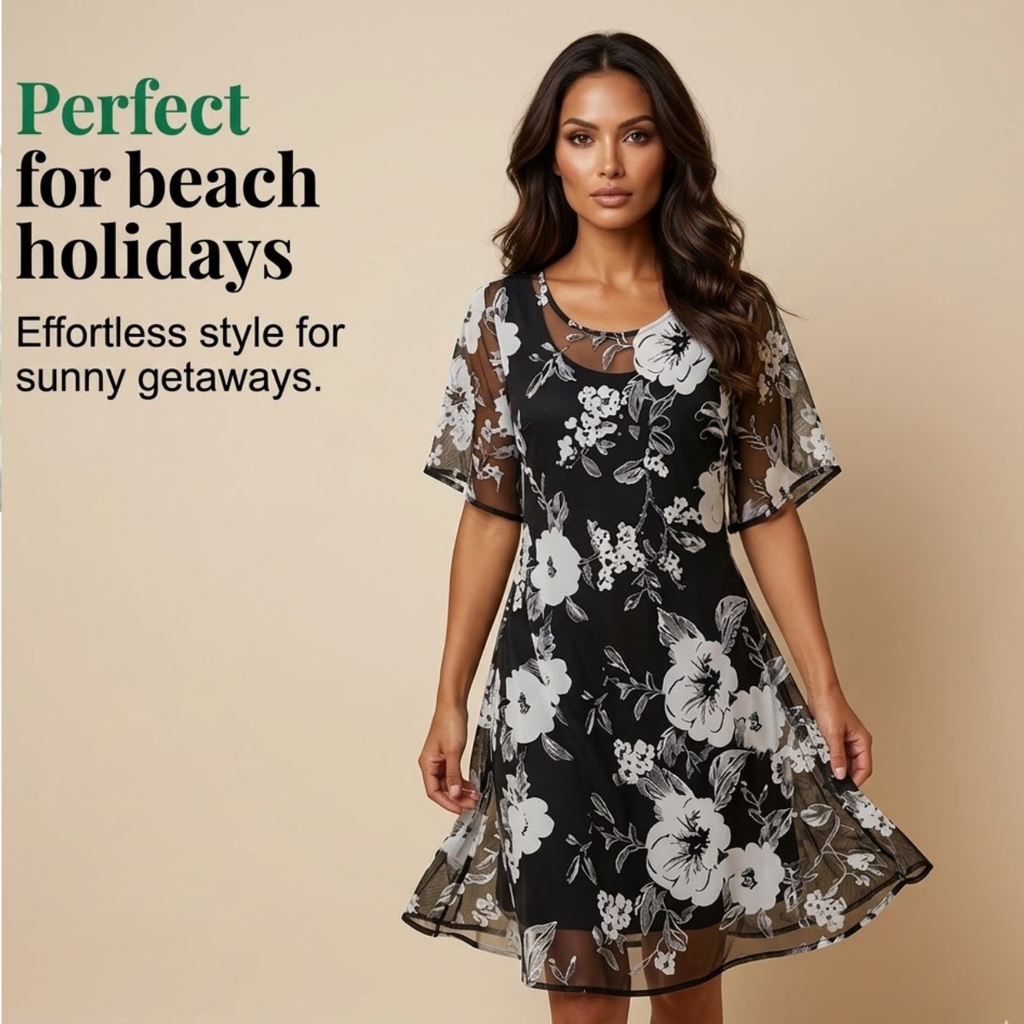 HARPER | Elegant Sheer Floral Dress