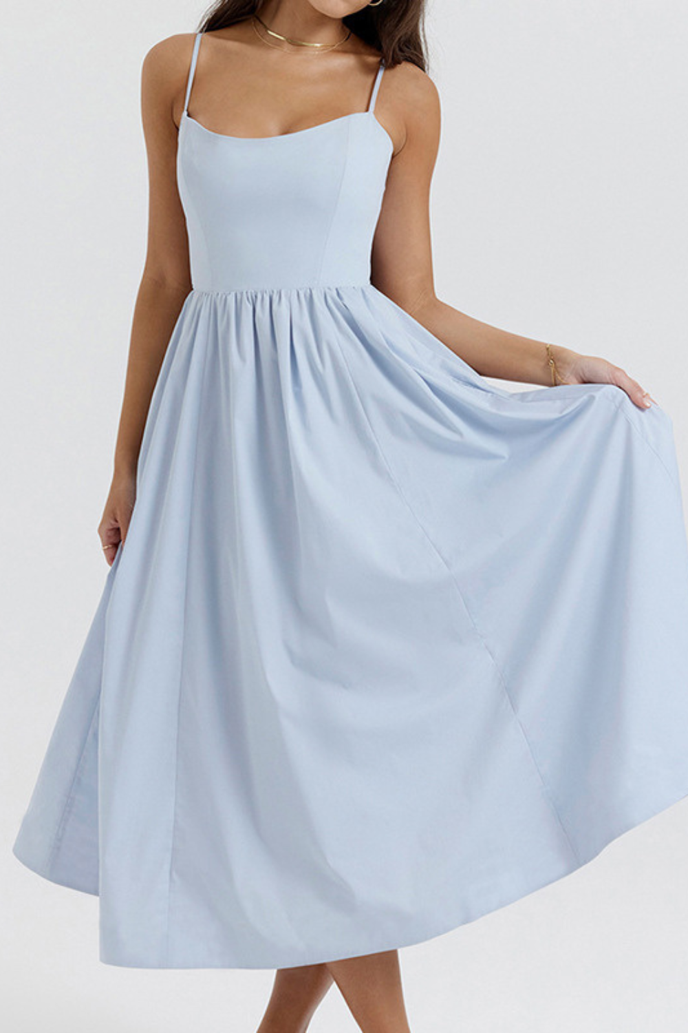 ESTELLE | Chic Summer Midi Dress with Elegant Corset Design