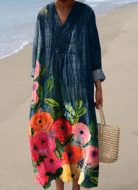 EVANGELINE | Vibrant Floral Holiday Maxi Dress