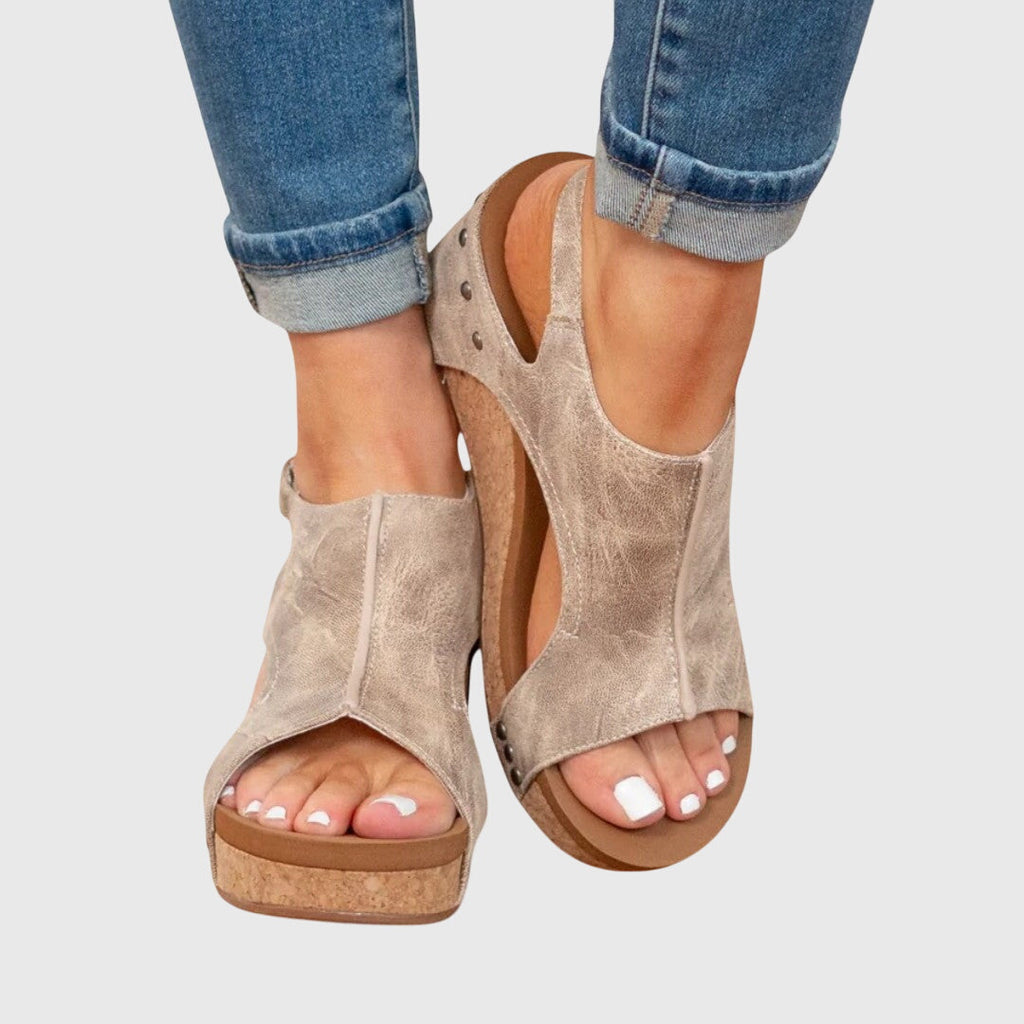 MATILDA | Peep Toe Wedge Comfort Sandals