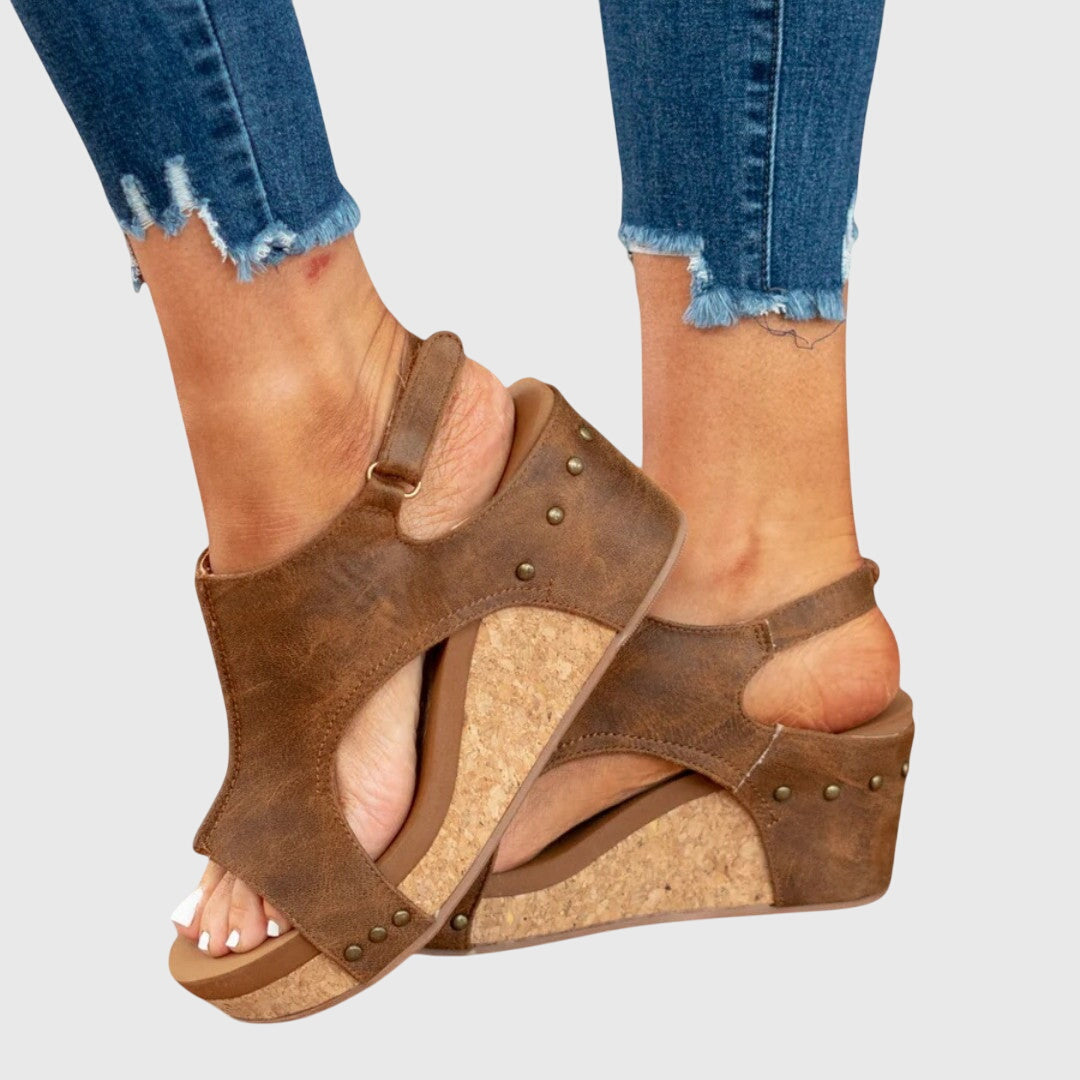 MATILDA | Peep Toe Wedge Comfort Sandals