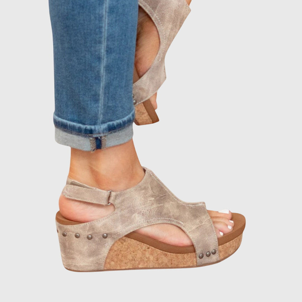 MATILDA | Peep Toe Wedge Comfort Sandals