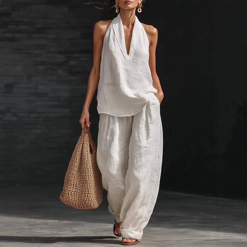 SERENELLE | Relaxed Halterneck Co-Ord Trouser Set