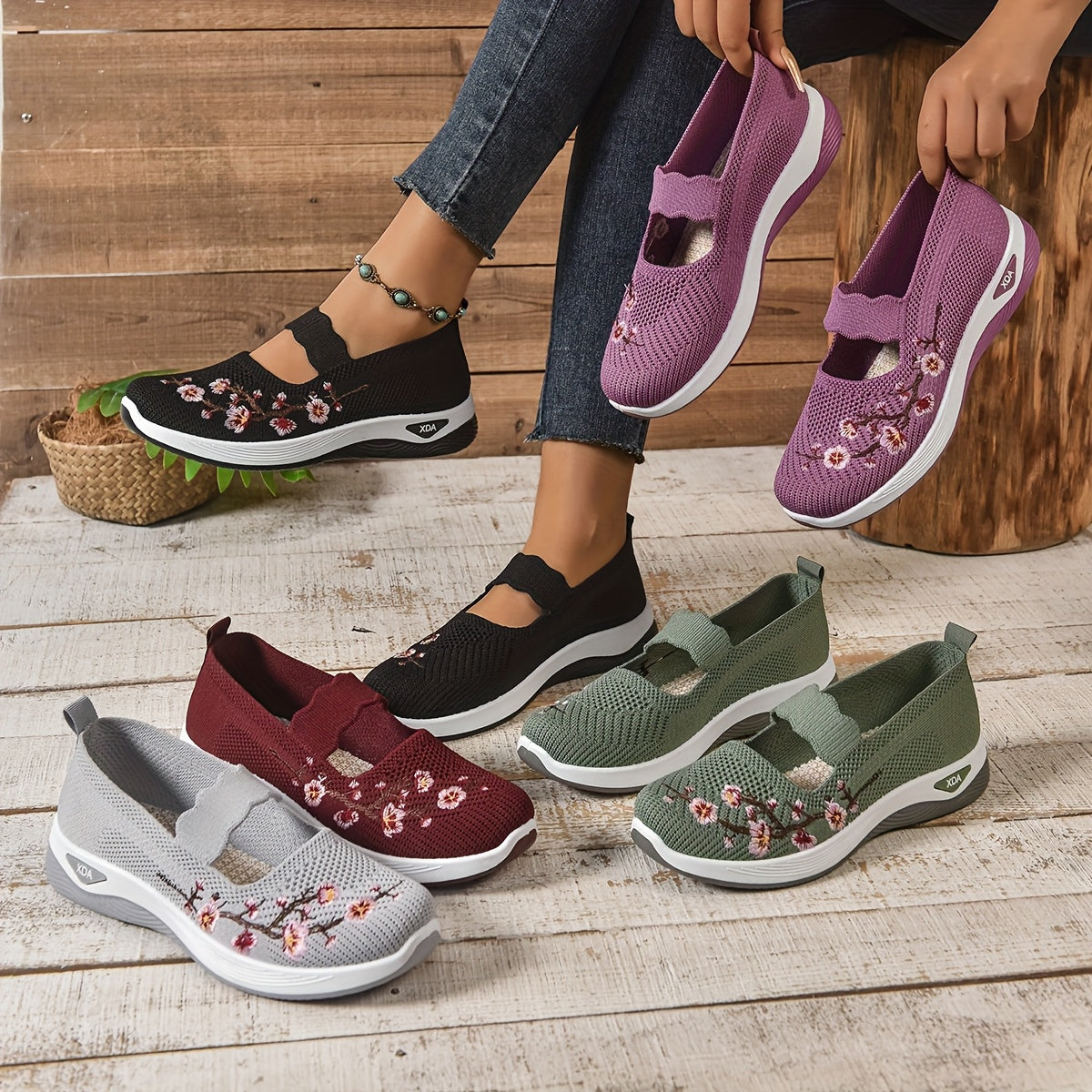 GEORGINA | Breathable Floral Comfort Footwear