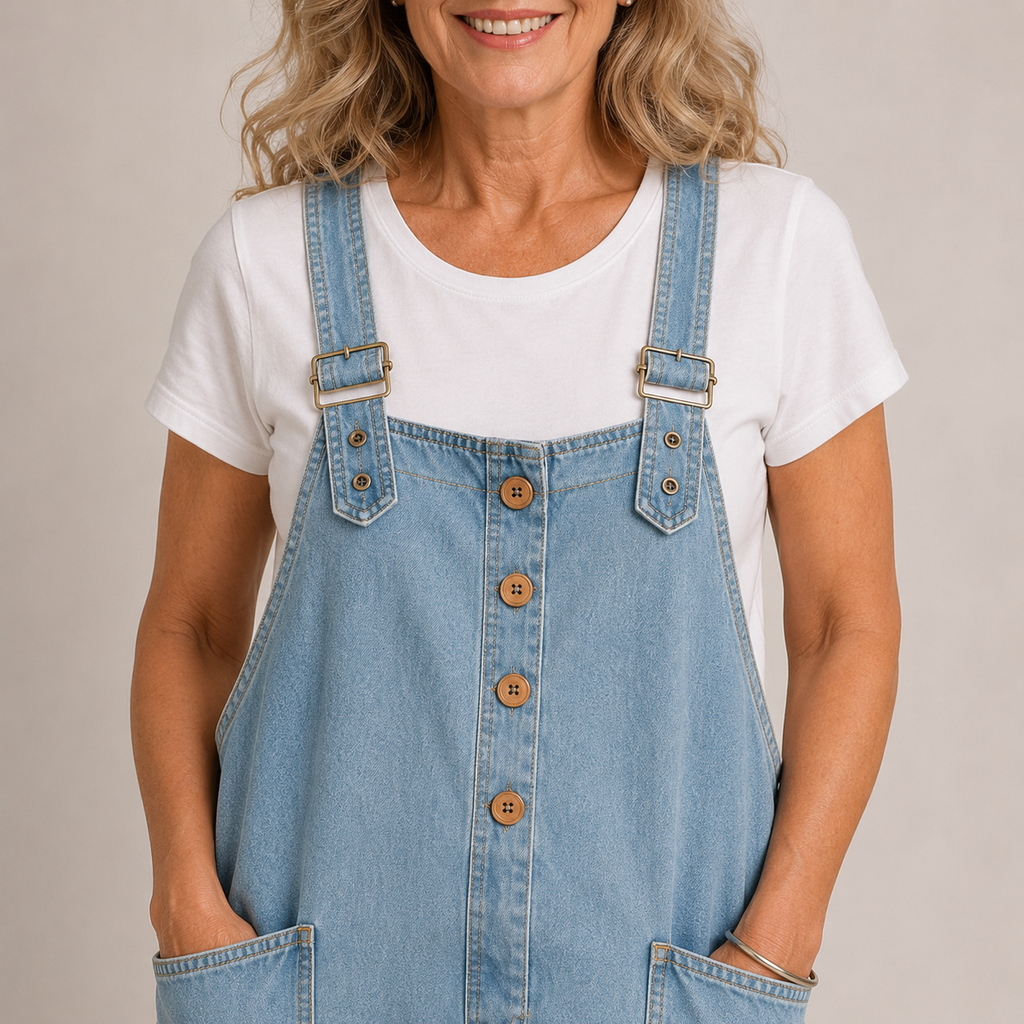 Lora™ - Vintage-style Denim Overalls