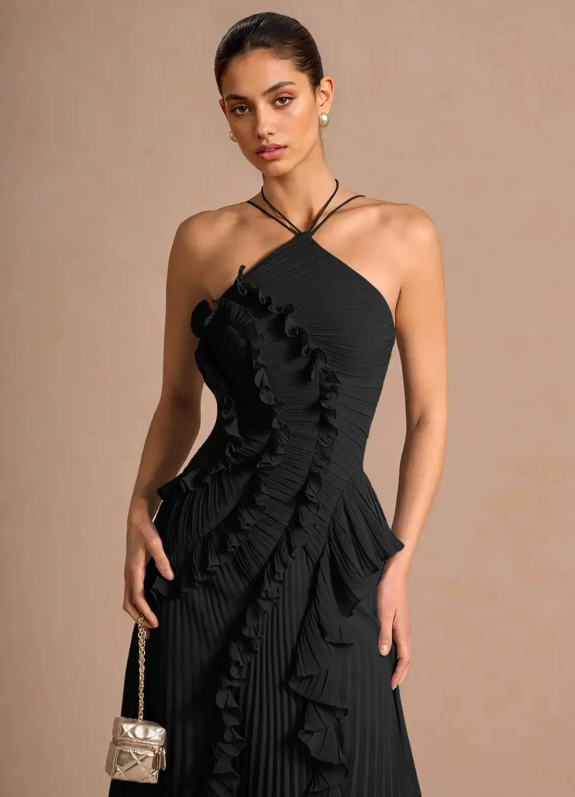 LIYANA | Twisted Ruffle Dress