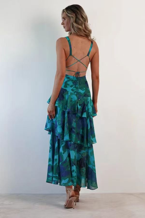 Floral Ruffle Maxi Dress by LISA